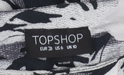 Womens UK Size 10 Topshop Multicoloured Basic Blouse