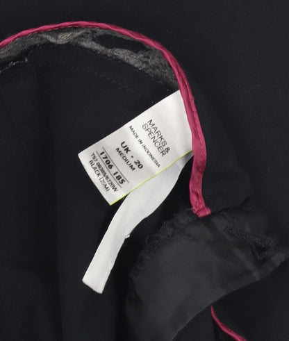 Womens UK Size 20 Marks and Spencer Regular Fit  Black Trousers