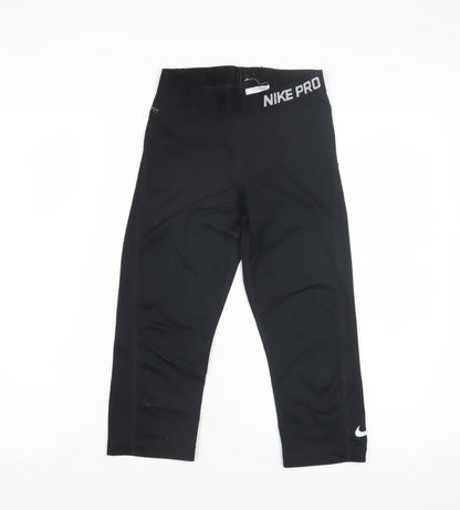 Nike Women's Black Cropped Gym Leggings S