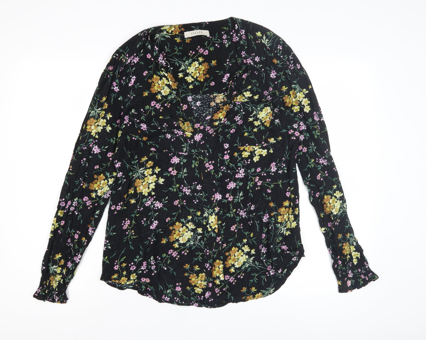 Womens UK Size 12 Oasis Black Basic Blouse