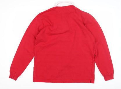 WRU Boys Red Rugby Polo Shirt - Small, Long Sleeve, Sports