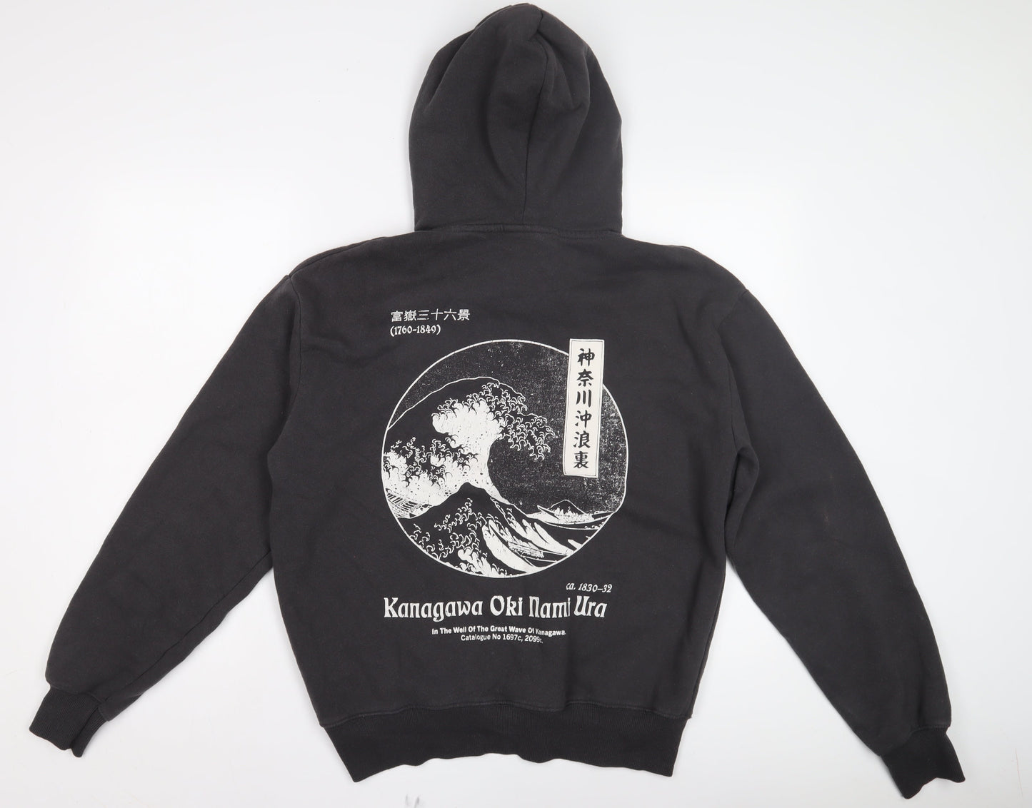 Mens UK Size S Pull&Bear Black Pullover Hoodie