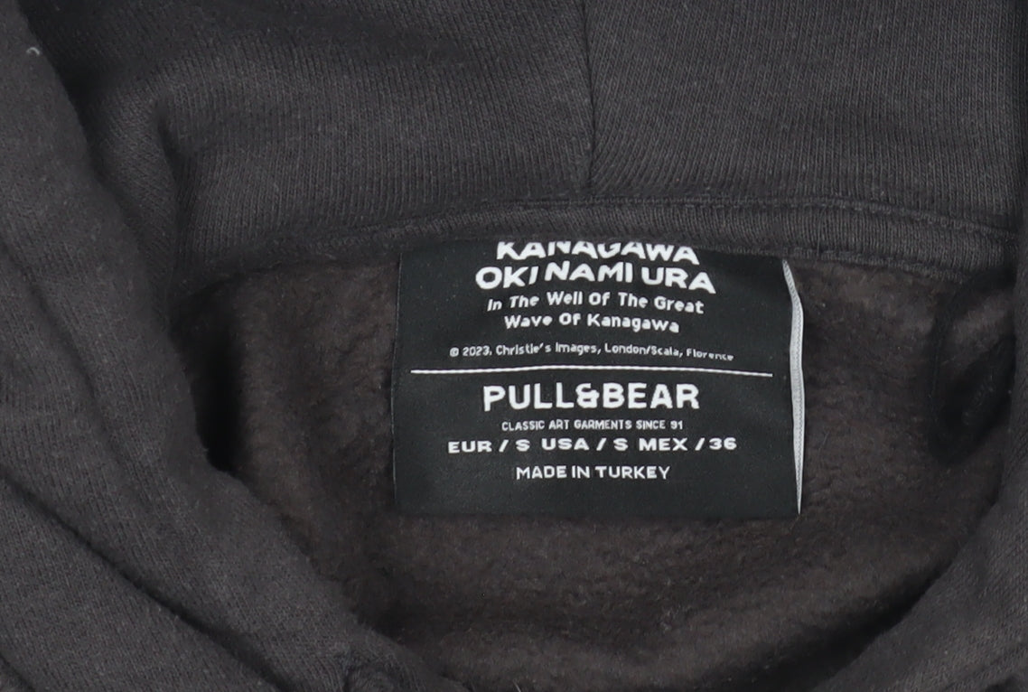 Mens UK Size S Pull&Bear Black Pullover Hoodie