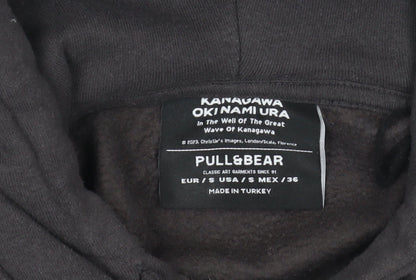 Mens UK Size S Pull&Bear Black Pullover Hoodie