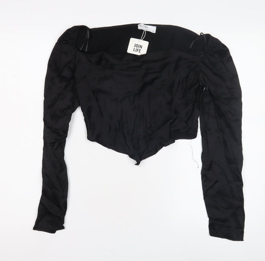 Bershka Women's Black Off-Shoulder Top, Size S, New