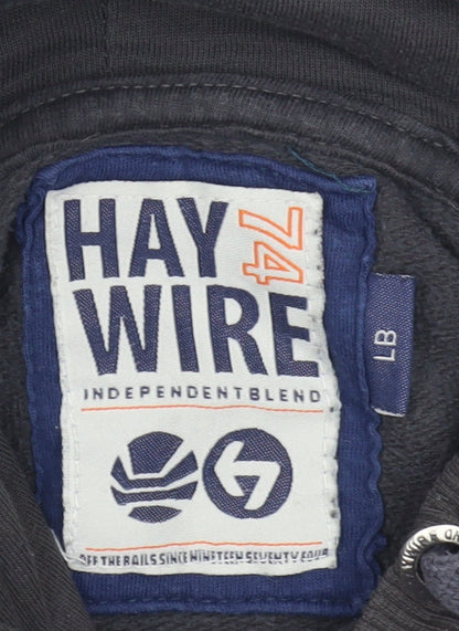 Haywire Boys Black Graphic Hoodie L Pullover Casual