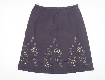 Next Women's Grey Embroidered Skirt Size 16