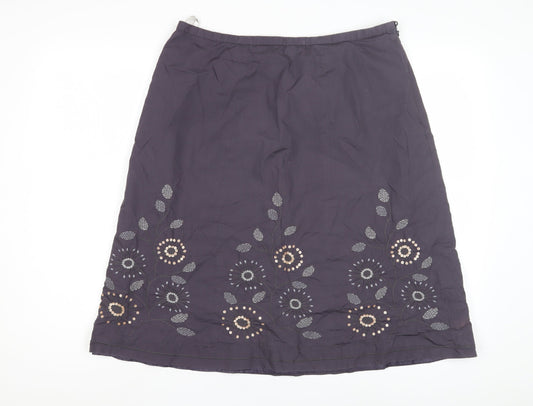 Next Women's Grey Embroidered Skirt Size 16