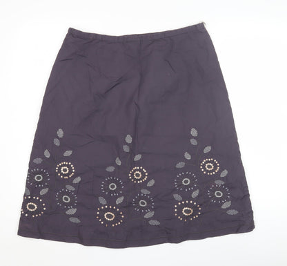 Next Women's Grey Embroidered Skirt Size 16