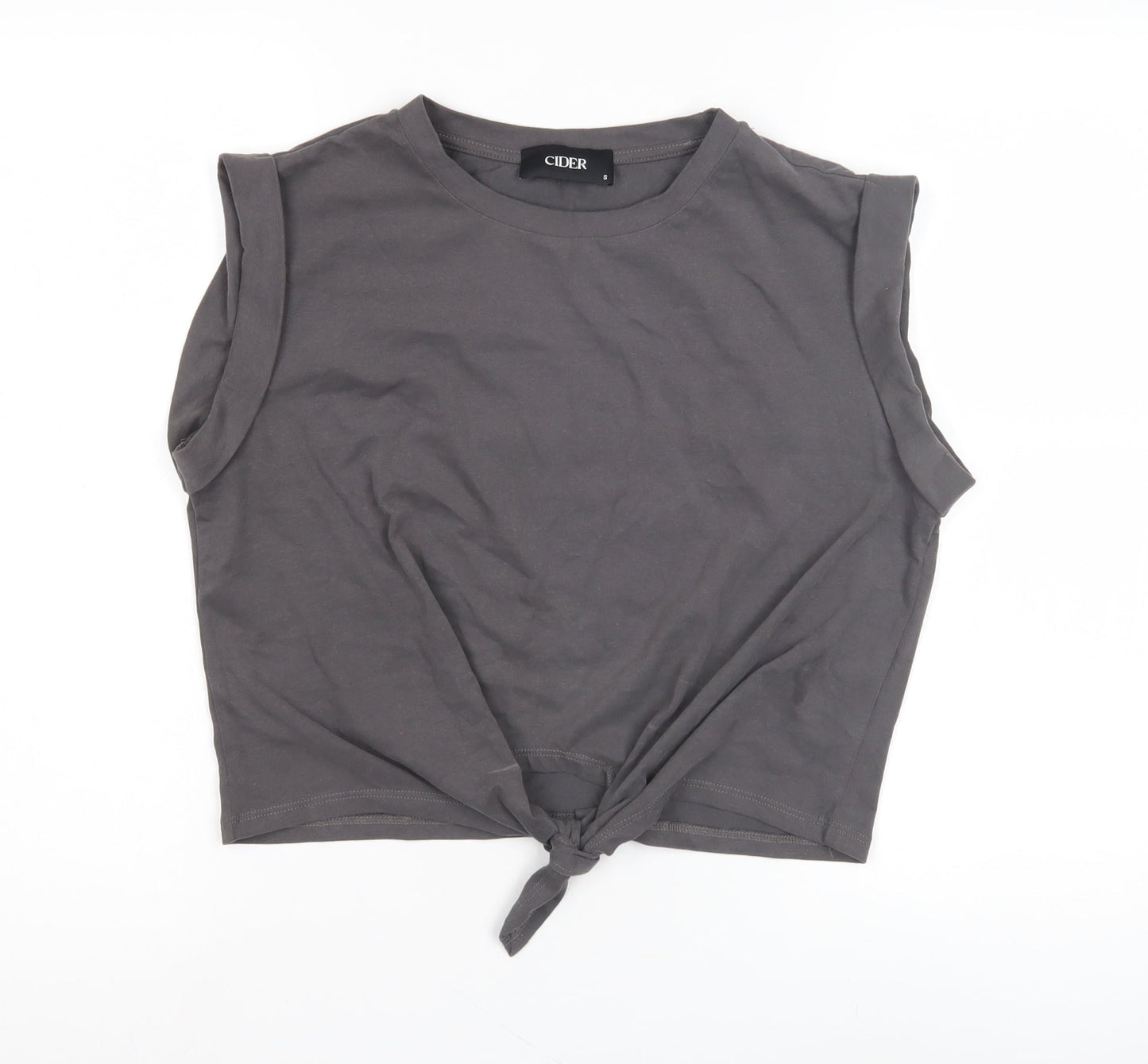 Womens UK Size S Cider Grey Basic T-Shirt