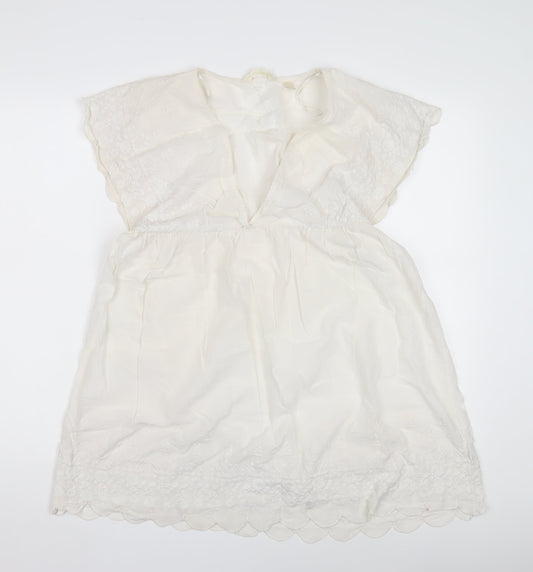 Accessorize Women's White Embroidered Blouse M