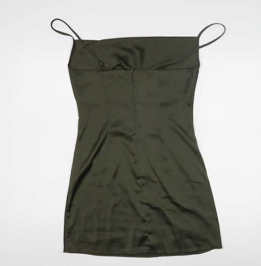 Stradivarius Women's Green Slip Dress Size 12