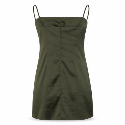 Stradivarius Women's Green Slip Dress Size 12