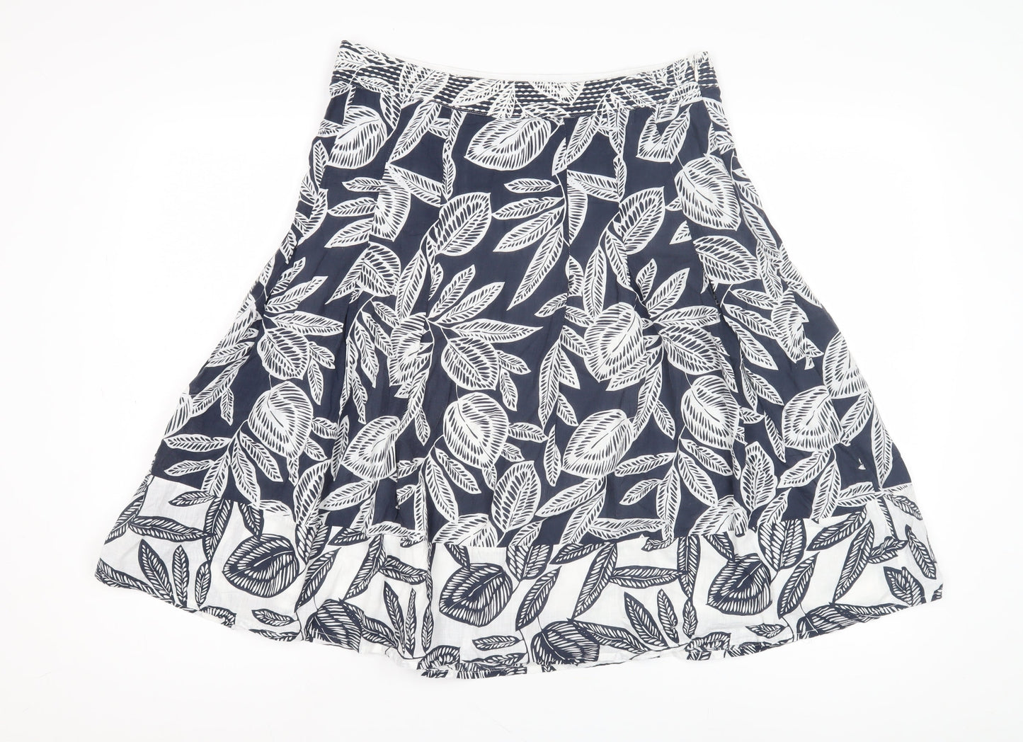 Maine New England Women's Blue A-Line Floral Skirt Size 10