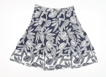 Maine New England Women's Blue A-Line Floral Skirt Size 10