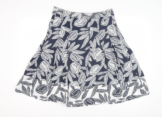 Maine New England Women's Blue A-Line Floral Skirt Size 10