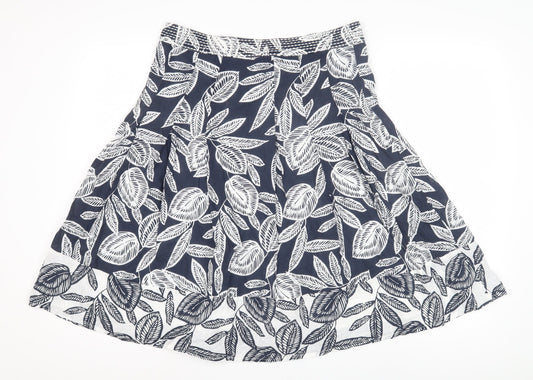 Maine New England Women's Blue A-Line Floral Skirt Size 10