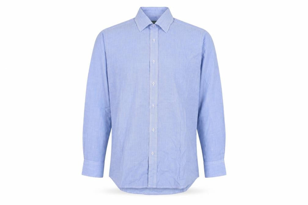 Mens UK Collar Size 16 Greenwoods Smart Blue  Dress Shirt