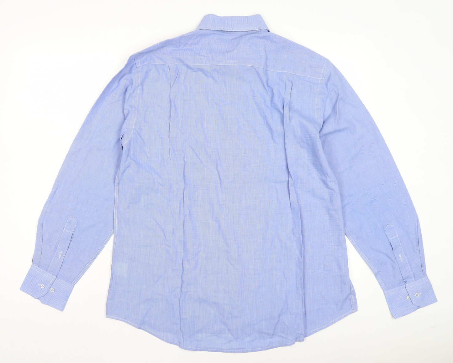 Mens UK Collar Size 16 Greenwoods Smart Blue  Dress Shirt