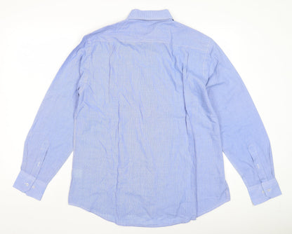 Mens UK Collar Size 16 Greenwoods Smart Blue  Dress Shirt