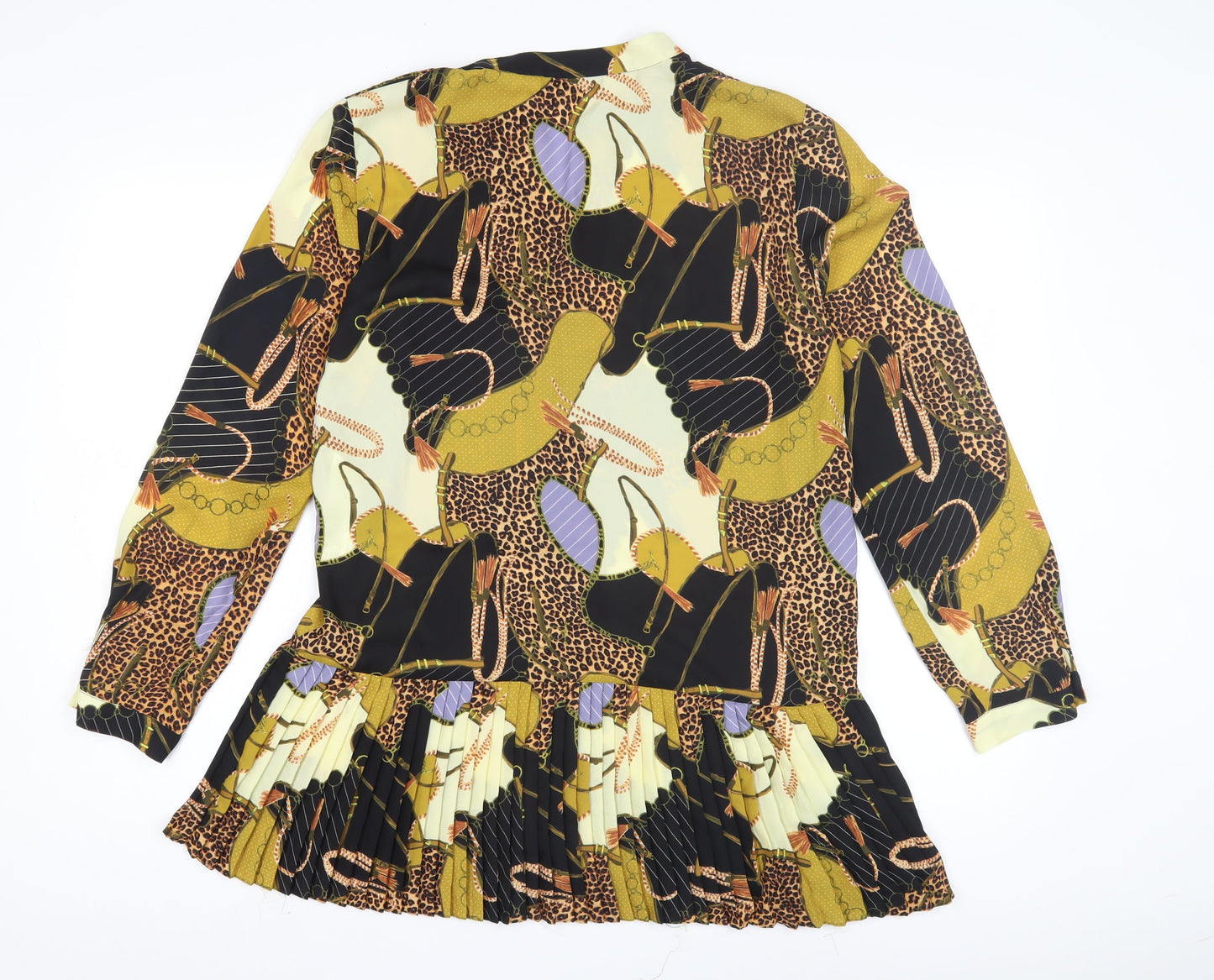 Zara Basic Women's Multicoloured Animal Print Tunic Blouse, Size S