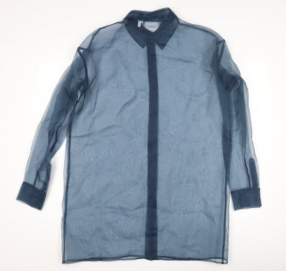 Womens UK Size 14 Weekday Blue Kimono Button-Up