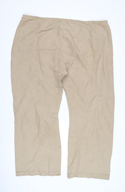 Chesca Womens Beige Linen Silk Relaxed Trousers Size 20
