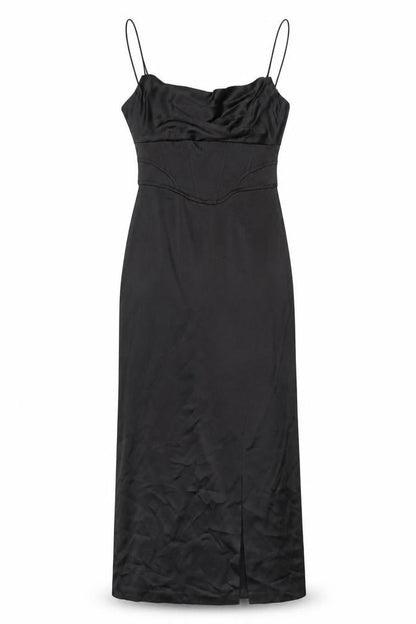 Zara Women's Black Satin Slip Dress XS