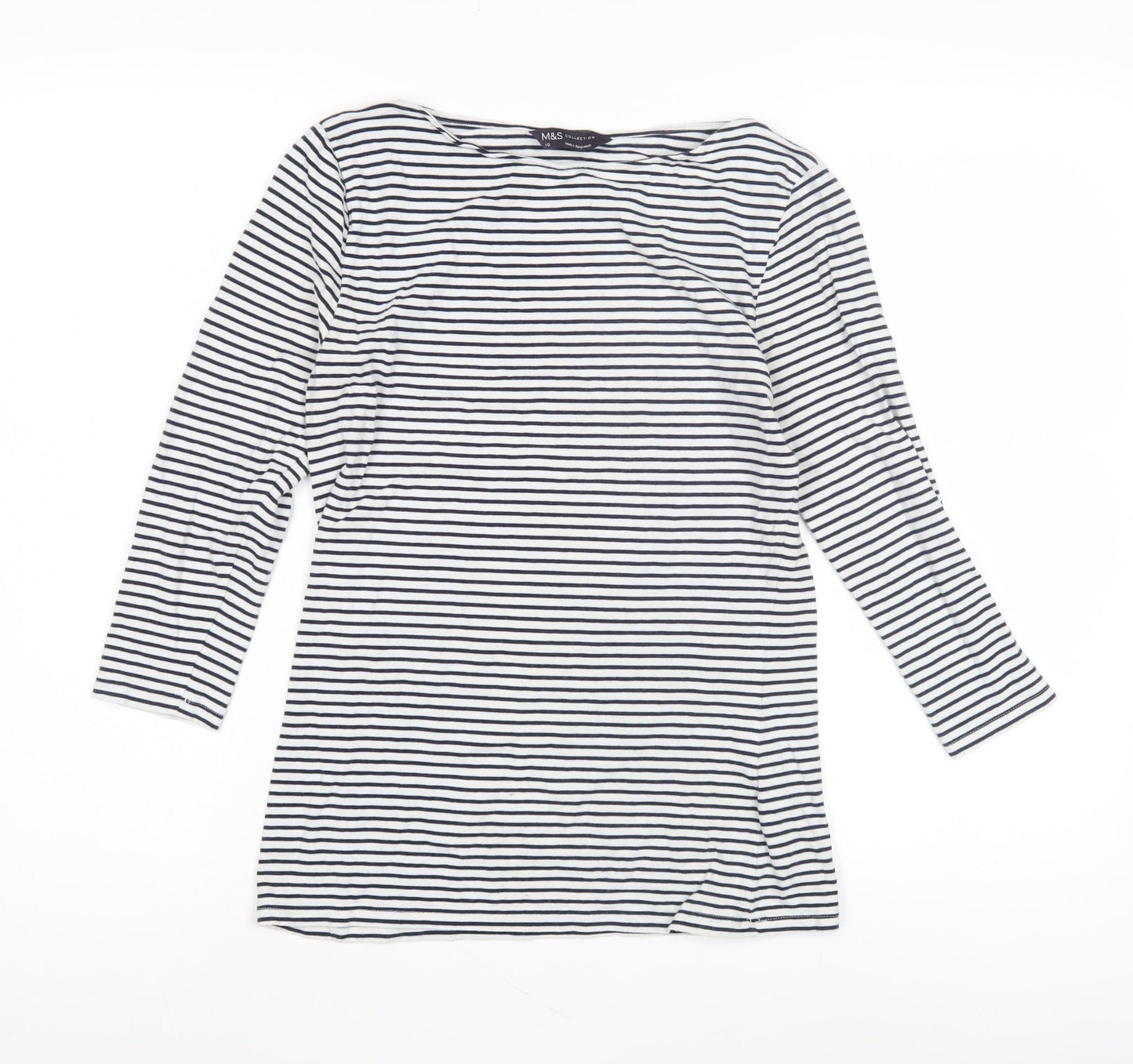 Womens UK Size 10 Marks and Spencer White Basic T-Shirt