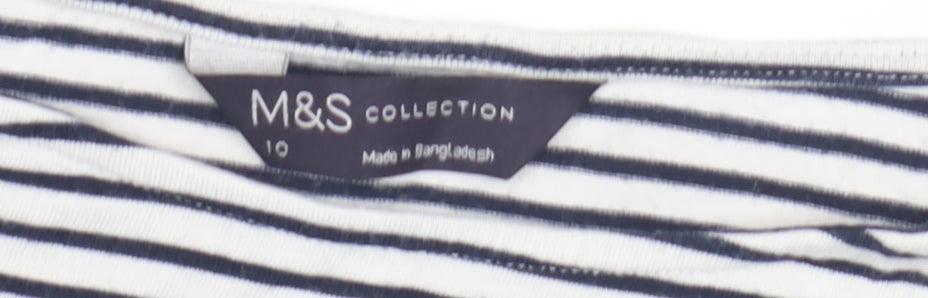 Womens UK Size 10 Marks and Spencer White Basic T-Shirt