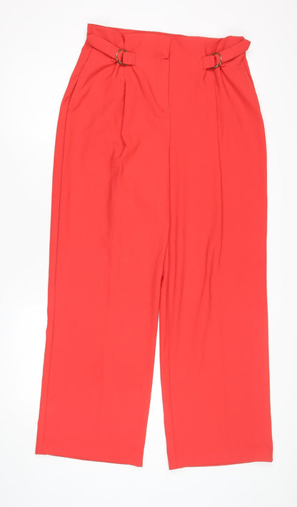 Kaleidoscope Wide-Leg Red Trousers for Women Size 14