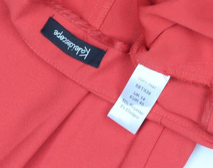 Kaleidoscope Wide-Leg Red Trousers for Women Size 14