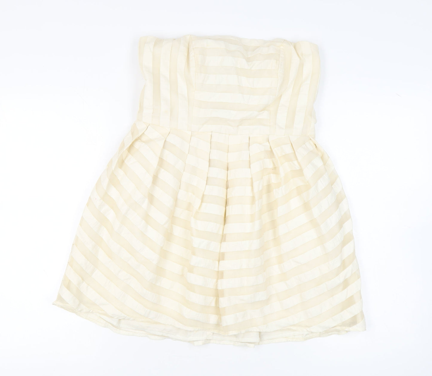 Topshop Women Ivory Strapless Short Party Dress