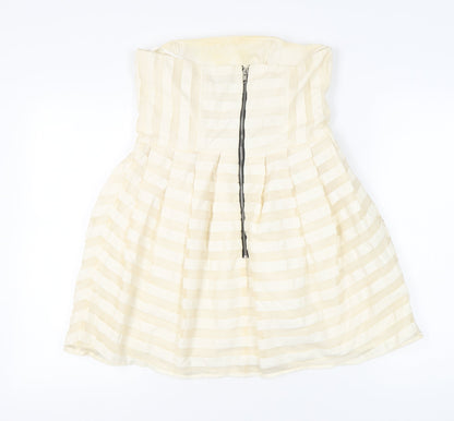 Topshop Women Ivory Strapless Short Party Dress