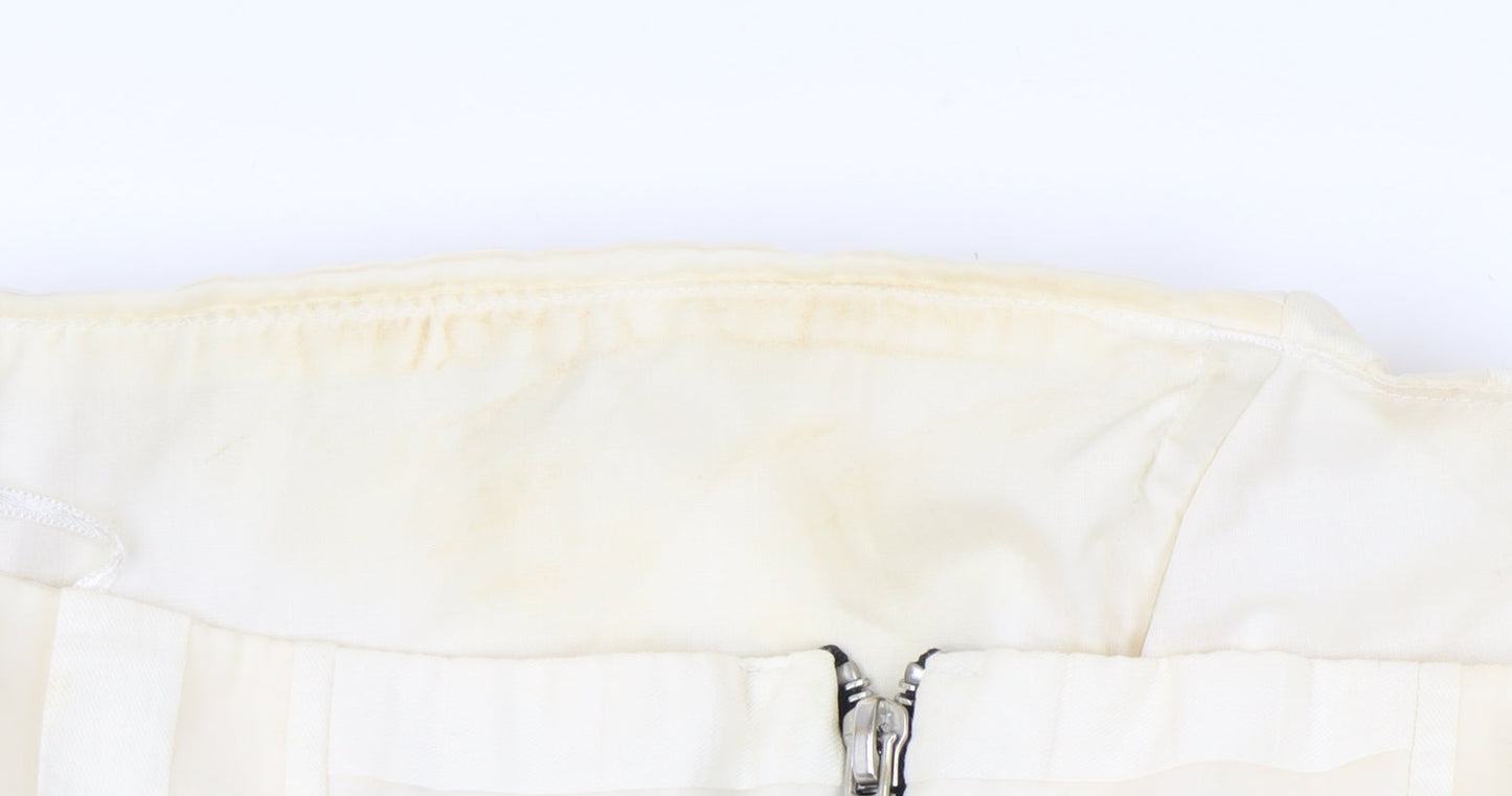Topshop Women Ivory Strapless Short Party Dress
