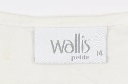 Womens UK Size 14 Wallis Ivory Wrap Blouse