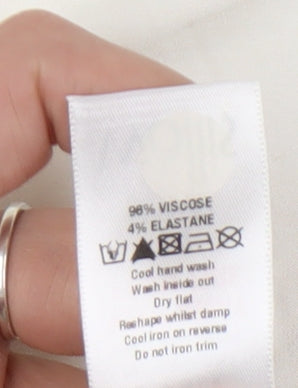 Womens UK Size 14 Wallis Ivory Wrap Blouse