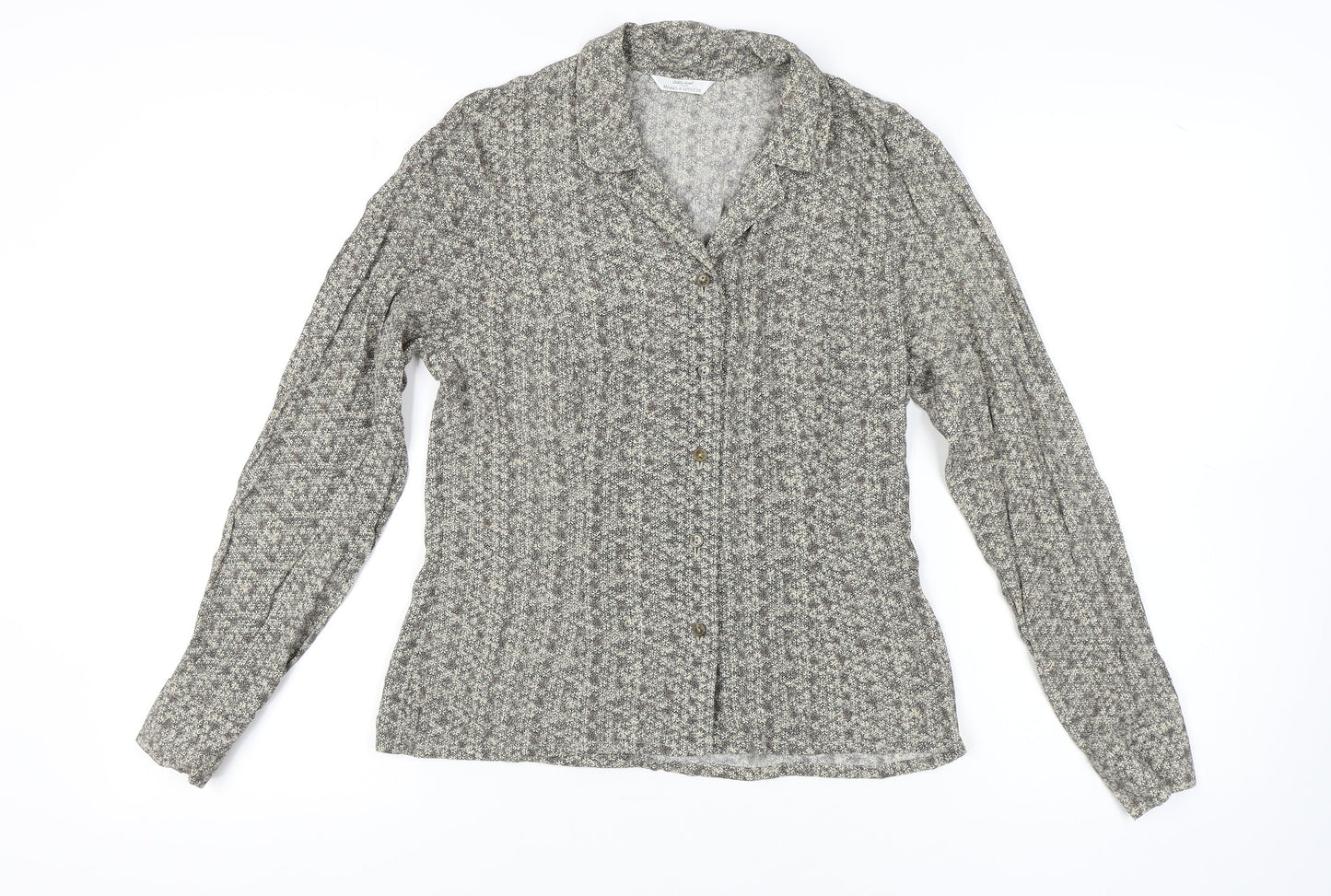 Womens UK Size 10 Marks and Spencer Grey  Button-Up