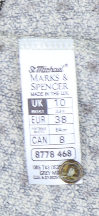 Womens UK Size 10 Marks and Spencer Grey  Button-Up