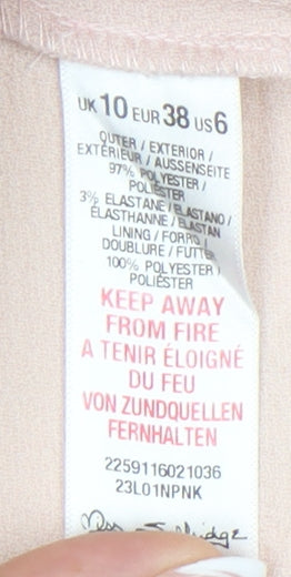 Miss Selfridge Women's Pink Coat Size 10