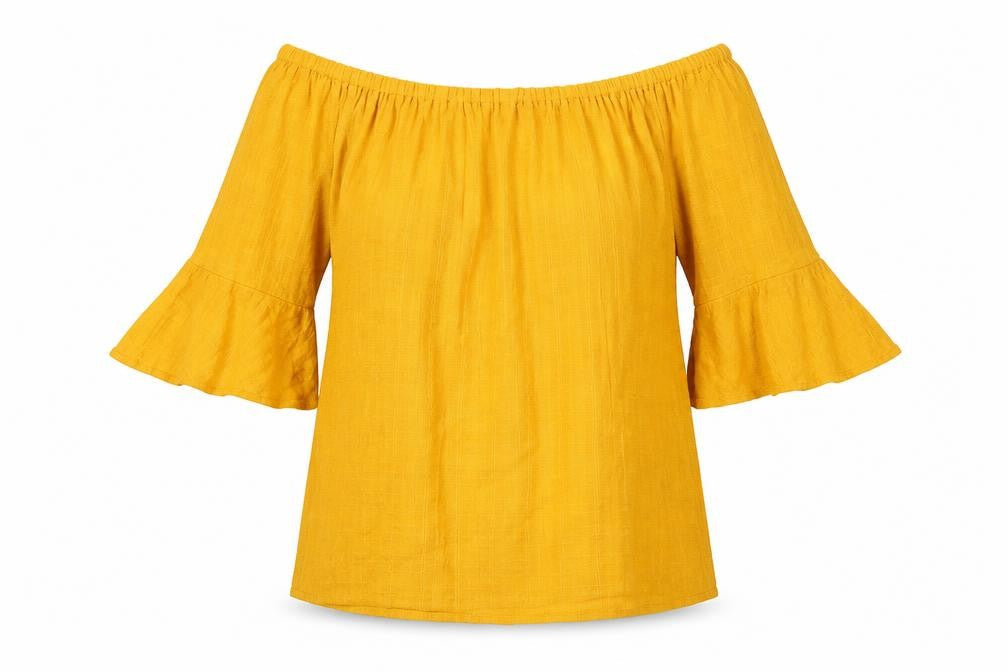Womens UK Size 8 FatFace Yellow Tunic Blouse