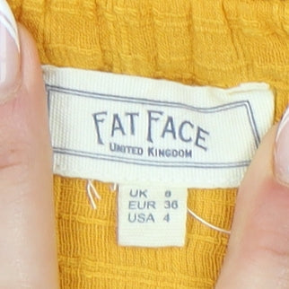 Womens UK Size 8 FatFace Yellow Tunic Blouse