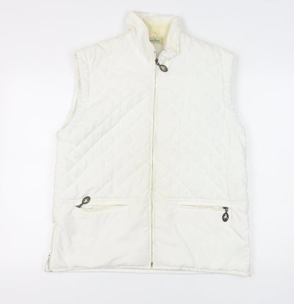 Womens UK Size M Green Lamb White Quilted Coat