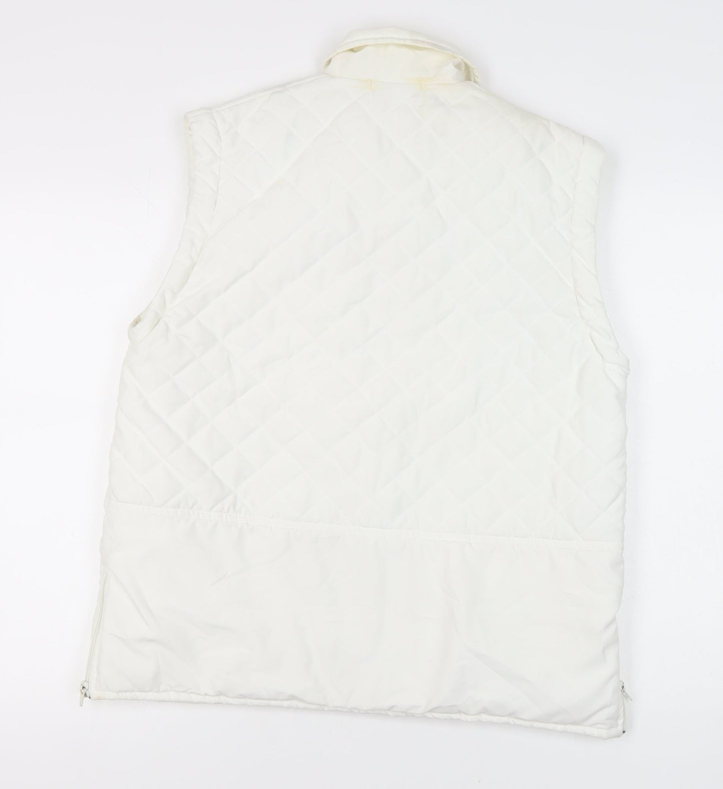 Womens UK Size M Green Lamb White Quilted Coat