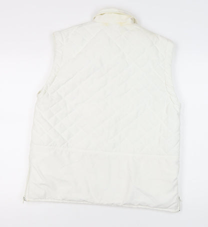 Womens UK Size M Green Lamb White Quilted Coat