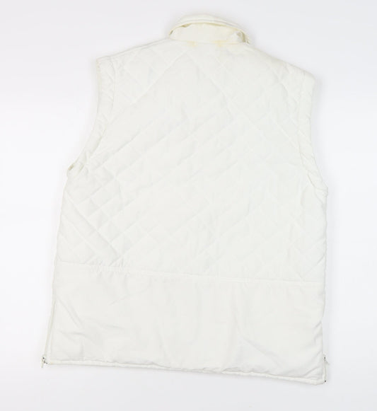 Womens UK Size M Green Lamb White Quilted Coat