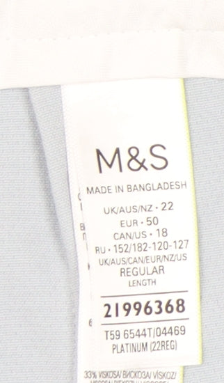 Womens UK Size 22 Marks and Spencer Regular Fit Business Casual Grey Trousers