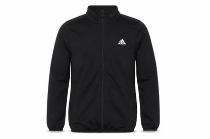 Front view of Adidas boys’ black full zip sweatshirt 9-10y