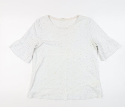 Womens UK Size 12 White Stuff White Basic T-Shirt