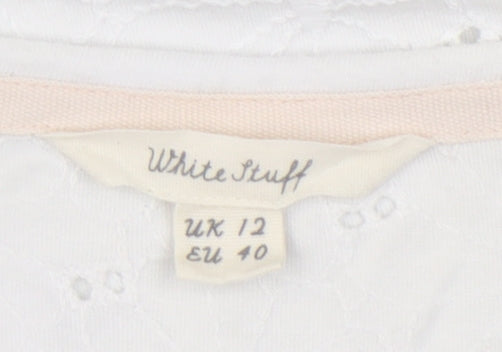 Womens UK Size 12 White Stuff White Basic T-Shirt